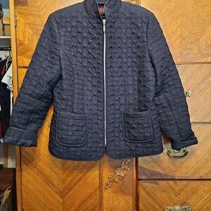 Gallery Women's Size Large Quilted Black Jacket Party Cocktail